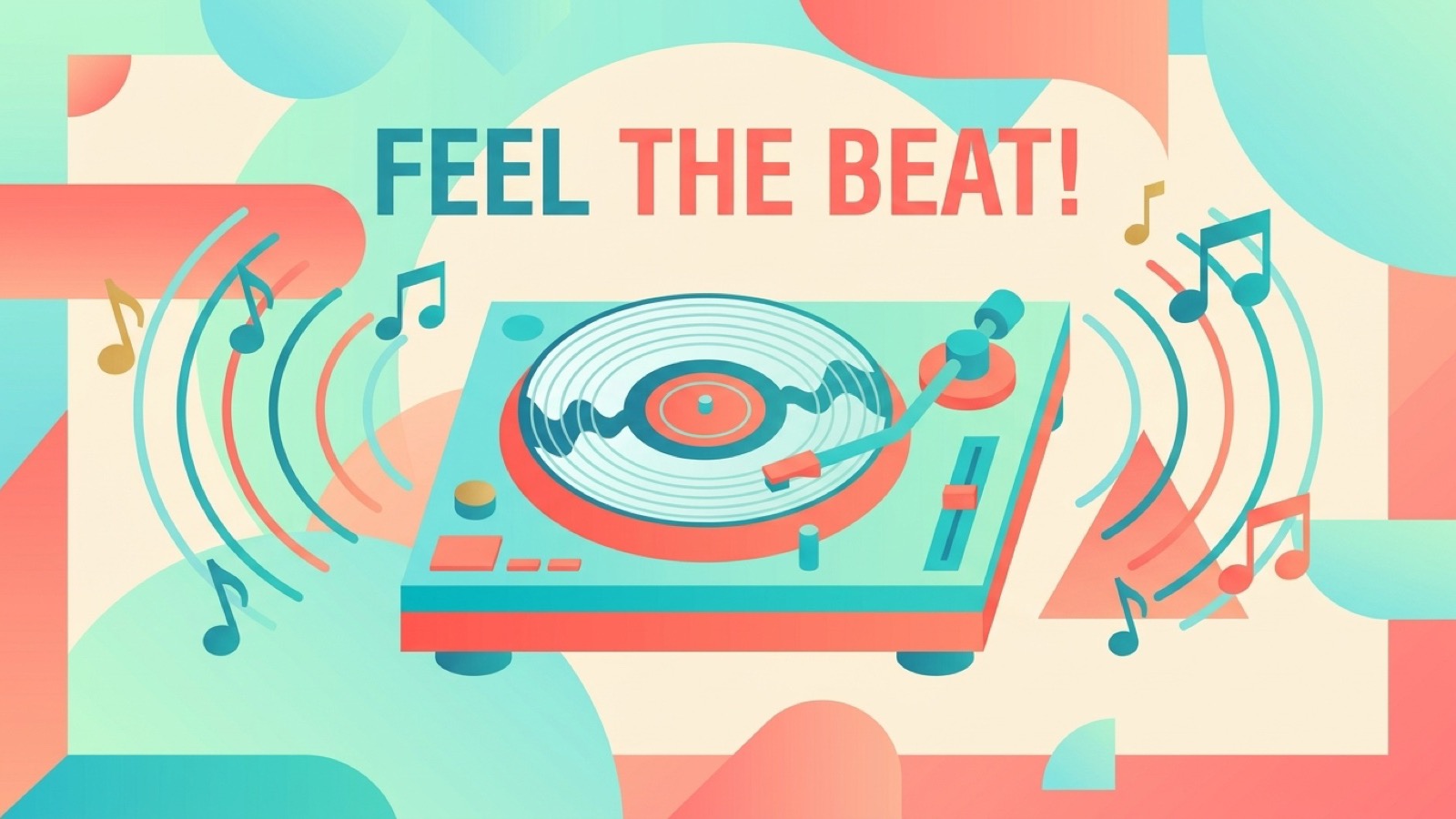 RUN.labs Feel the Beat week: an energetic music-themed poster with sound waves, instruments, and stage lights behind a bold FEEL THE BEAT! title